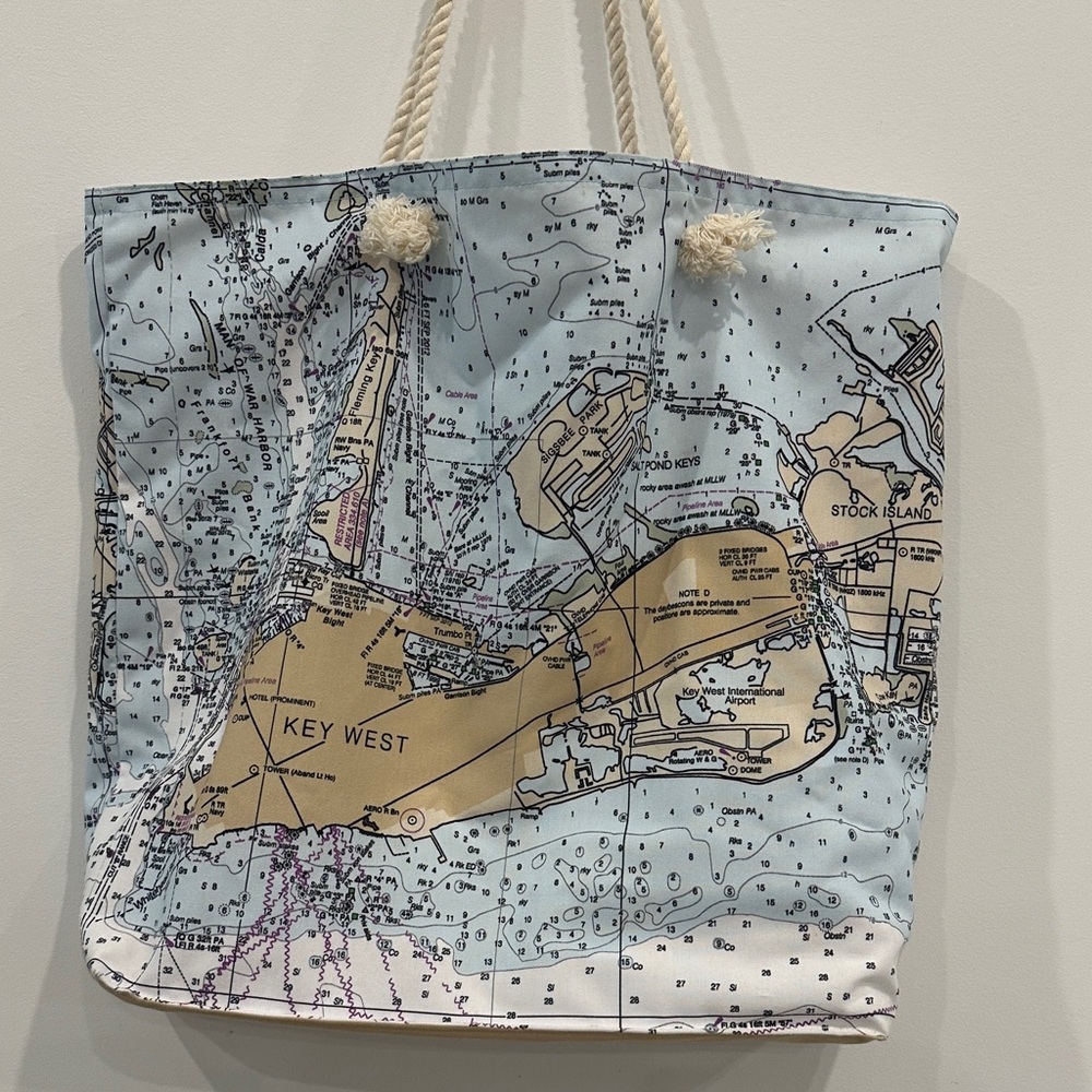 Florida Keys Nautical Map Tote Bag - Picture 3 of 4